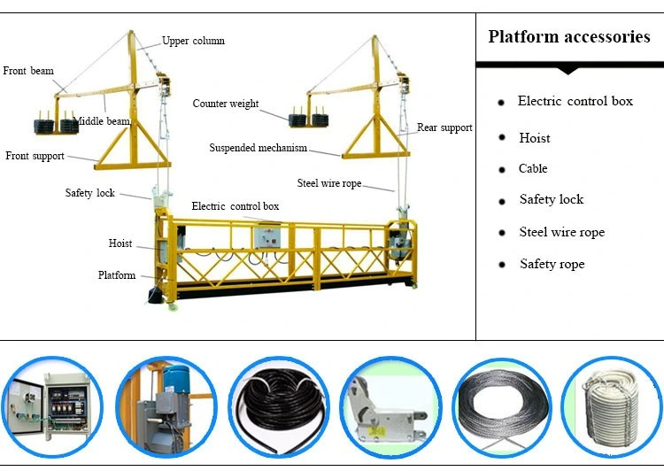 Aluminum Temporary Suspended Access Electric Hoist Scaffold