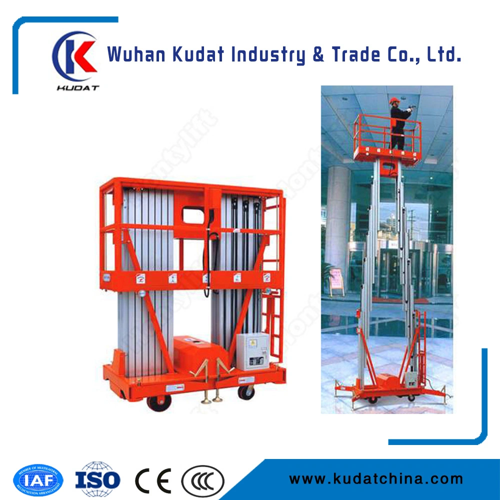 6m Double Masts Lift Hydraulic Aluminium Lift/Mobile Electric Lift Work Platform